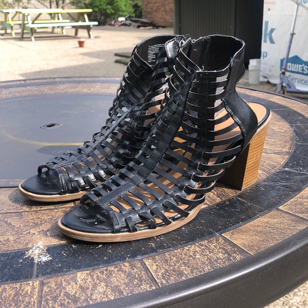 Black heeled booties